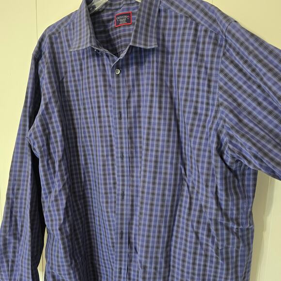 UNTUCKit Shirt Mens 3XL Purple Plaid Check Wrinkle Free Button Up Long Sleeve - Picture 4 of 7